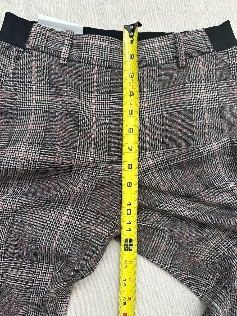 NWT H&M Plaid Slim Ankle Slacks Dress Pants Gray Pink Size 4 - Picture 8 of 12